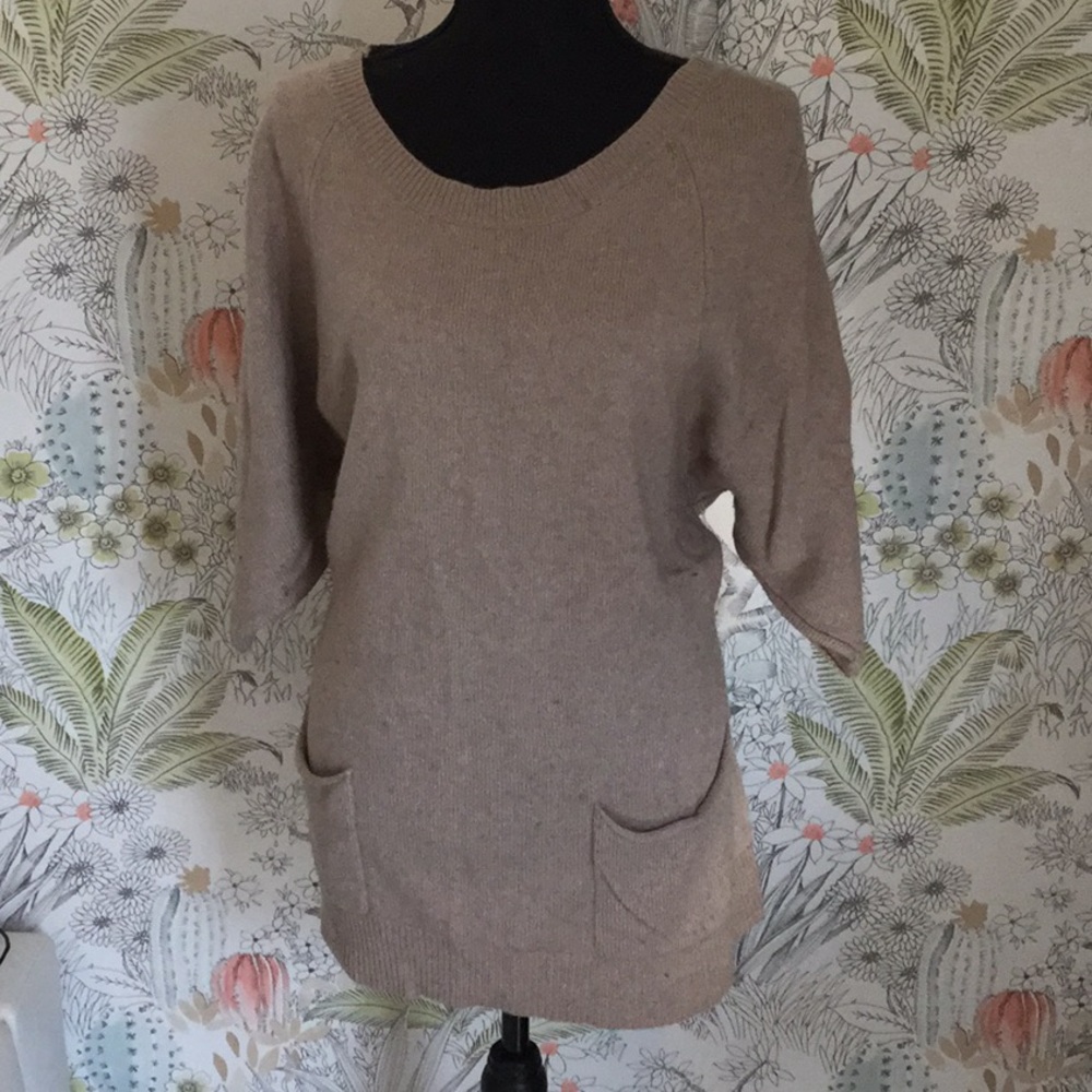 BCBGMAXAZRIA long sleeve camel  tunic sweater